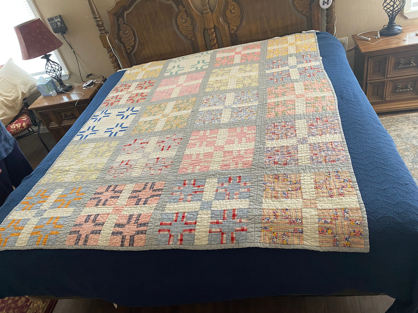 Queen Zia Vintage Quilt (Free Shipping)