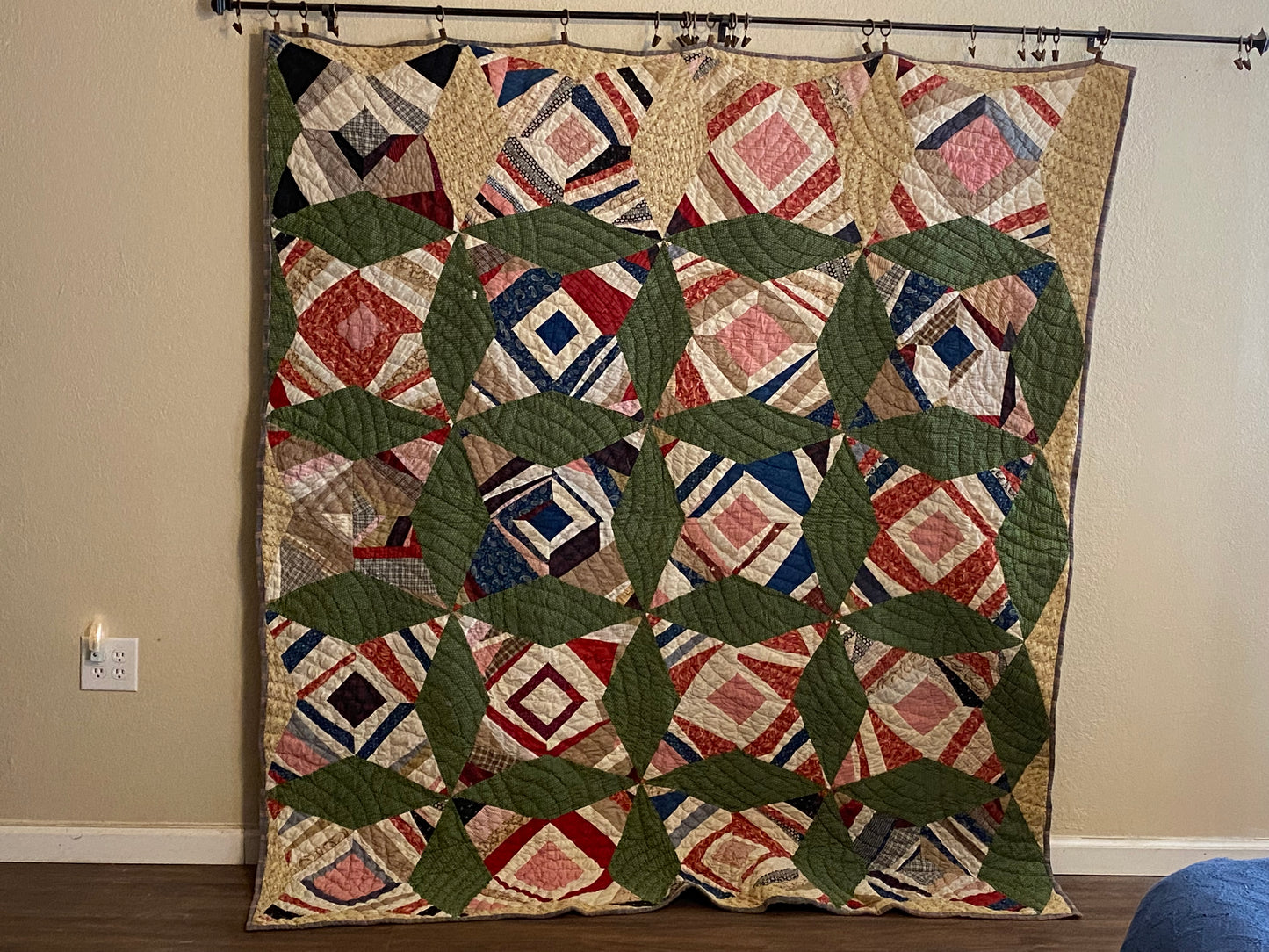 King Size Green Vintage Quilt